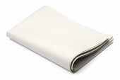 stock photo of newspaper  - blank newspaper on white with clipping path - JPG 