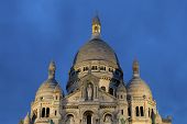 stock photo of france  - Nightfall in the sacre coeur Montmartre Paris Ile de France France - JPG 