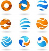 foto of globe  - Collection  of abstract globe icons - JPG 