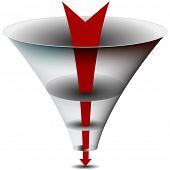 image of pass  - An image of am arrow passing through a funnel chart - JPG 