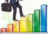 image of rising  - businessman at work  on a chart rising company - JPG 