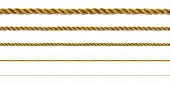 picture of cord  - Seamless golden rope on white background  - JPG 
