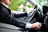 stock photo of man  - Man driving his car - JPG 