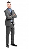 image of leadership  - Handsome businessman full length portrait - JPG 