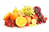 picture of exotic  - exotic fruits and berries isolated on white - JPG 