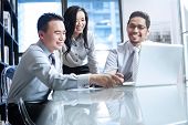 stock photo of asian  - Attractive Asian Business Team in a corporate office - JPG 