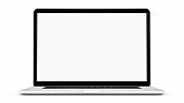 foto of laptop  - Frontal shot of a generic laptop with white screen on a white background - JPG 