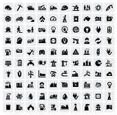 pic of industrial  - vector black industry icons set on gray - JPG 