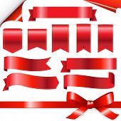 picture of illustration  - Big Red Ribbons Set - JPG 