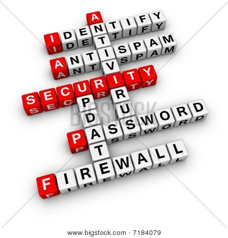 Picture or Photo of Computer security (colorful cubes buzzword 3D hires series)