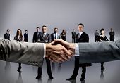 foto of handshake  - handshake isolated on business background - JPG 