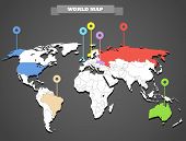 picture of globe  - World map infographic template - JPG 