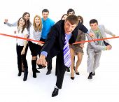 foto of steady  - Businesspeople crossing the finish line - JPG 