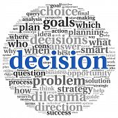 stock photo of dilemma  - Decision making concept in tag cloud on white background - JPG 