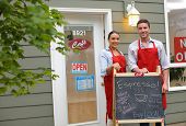 picture of business  - Cafe owners in front of shop - JPG 