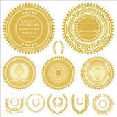 picture of gold  - Set of gold medals or seals - JPG 