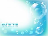 foto of waves  - Vector bubbles against blue  wave background - JPG 