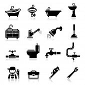 stock photo of leak  - Icons set Plumbing - JPG 