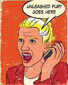 image of newsprint  - Angry Woman in Comic Book Style - JPG 