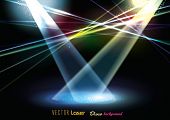 stock photo of spotlight  - Vector Stage Spotlight with Laser rays - JPG 