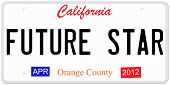 picture of future  - An imitation California license plate from Orange County with the words Future Star showing a Hollywood Concept - JPG 