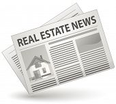 stock photo of newspaper  - Real Estate News Concept - JPG 