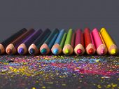 stock photo of objects  - pencils on dark background - JPG 