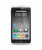 foto of objects  - Modern mobile smartphone with start screen interface isolated on white - JPG 