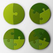 stock photo of puzzle  - isolated puzzle pieces with clipping path  - JPG 
