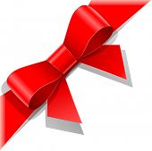 foto of objects  - red bow with ribbon vector illustration isolated on white background EPS10 - JPG 