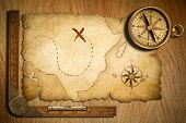 stock photo of map  - aged treasure map - JPG 