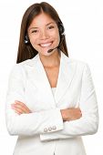foto of receptionist  - Beautiful cheerful young Asian call operator - JPG 