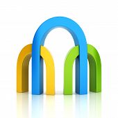 foto of teamwork  - Abstract business symbol with 3 elements - JPG 