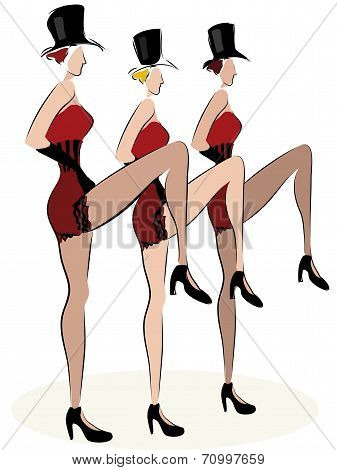 Poster: Cabaret girls dancing Can Can