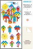 picture of puzzle  - Spring birdhouses visual logic puzzle - JPG 