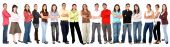 picture of group  - Large group of young casual people isolated over white - JPG 