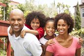 foto of family  - Portrait of Happy Family In Garden - JPG 