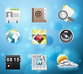 pic of newspaper  - Typical mobile phone apps and services icons - JPG 