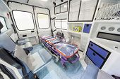 stock photo of inside  - Modern ambulance in exhibition - JPG 