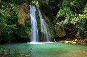 pic of nature  - waterfall in deep green forest - JPG 