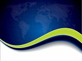 stock photo of map  - Business brochure design with scribble world map in blue and green - JPG 