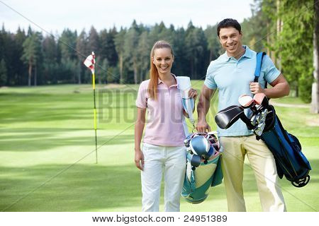 Picture or Photo of Young couple on the golf course