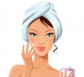 picture of beauty  - Beautiful girl during beauty ritual - JPG 