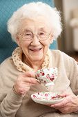 pic of home  - Senior Woman Enjoying Cup Of Tea At Home - JPG 