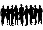 image of business people  - business people white and black isolated illustration - JPG 