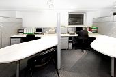 image of office  - Modern office cubicles divided with folding screens - JPG 