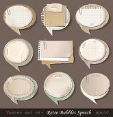 stock photo of notebook  - Vector illustration of retro paper bubbles speech - JPG 