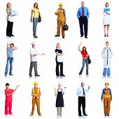stock photo of businessmen  - Large group of smiling workers people - JPG 