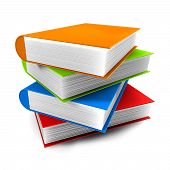 foto of book  - 3d Books stacked on top of eachother - JPG 