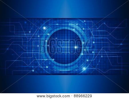 abstract future digital circuit board electronic technology blue